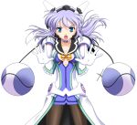  1girl 2000s_(style) :o amagi_nanaha angry blue_eyes blue_hair breasts choker elbow_gloves floating floating_object floating_weapon game_asset gloves large_variant_set long_hair magical_girl mahou_senshi_(series) mahou_senshi_symphonic_knights non-web_source official_art open_mouth pantyhose purple_hair saitou_natsuki self-datamine simple_background solo symphonic_sugar tachi-e transparent_background v-shaped_eyebrows variant_set 