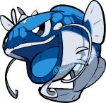  animal_focus black_eyes blue_tongue bright_pupils chibi chibi_only colored_tongue commentary_request dondozo english_commentary fish full_body kawaanago lips lowres mixed-language_commentary no_humans open_mouth pokemon pokemon_(creature) pokemon_focus smile solo transparent_background twitter_username white_pupils 