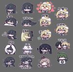  ! >_< 6+girls :< =_= ? absolutely_everyone absurdres ahoge anger_vein animal_on_head aqua_eyes black-framed_eyewear black_eyes black_ribbon black_sailor_collar blanket blonde_hair blue_eyes blush book book_on_head cat cat_on_head character_request chibi chito_(shoujo_shuumatsu_ryokou) closed_mouth commentary_request cooking_pot cropped_torso crying double_thumbs_up double_v dress english_text everyone fish_hair_ornament food food_on_head four-pointed_star fried_egg glasses gloom_(expression) green_hair grey_background hair_ornament hat heart heterochromia highres holding holding_mushroom holding_notepad korean_commentary korean_text lab_coat long_hair low_twintails lying medium_hair multiple_girls mushroom mushroom_on_head neck_ribbon no_hands notepad object_on_head on_head on_stomach one_eye_closed open_mouth own_hands_clasped own_hands_together pasta pillow plaid_clothes plaid_shirt puff_of_air red-framed_eyewear red_shirt ribbon sailor_collar school_uniform shimeji_simulation shirt shoujo_shuumatsu_ryokou sitting sleeping smile star-shaped_pupils star_(symbol) streaming_tears sumida_(shimeji_simulation) symbol-shaped_pupils tears the_gardener_(shimeji_simulation) thinking thumbs_up translated tsukishima_shijima tsukishima_shijima's_sister twintails v white_cat white_dress white_eyes white_hat white_shirt yamashita_majime yeolomang yomikawa_(shimeji_simulation) yuuri_(shoujo_shuumatsu_ryokou) 