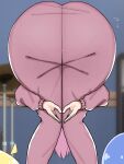  3girls ahoge amen_pose_(meme) amplifier ass blonde_hair blue_hair bocchi_the_rock! commentary_request drum flying_sweatdrops gotoh_hitori highres ijichi_nijika instrument long_hair long_sleeves meme multiple_girls pink_hair poa_mellhen solo_focus thighs top-down_bottom-up yamada_ryo 