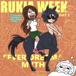  alternate_universe bleach centaur coffeetheseeker convenient_censoring fever gangnam_style highres horseback_riding inoue_orihime kuchiki_rukia parody riding school_uniform spanish_text taur 