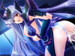  1boy 1girl armor ass blue_hair blush breasts censored clothing_aside corruption cum cum_in_pussy dark_persona game_asset gloves hetero houou_senki_maimu kinmedai_pink large_breasts long_hair looking_back mosaic_censoring nipples non-web_source official_art open_mouth panties panties_aside penis purple_trim red_eyes self-datamine sex sex_from_behind shinhou_maimu shouryuu_senki_tenmu smile solo_focus underwear vaginal variant_set visual_novel_cg white_panties 