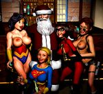  christmas crossover dc helen_parr lara_croft santa_claus somedrawingsdude supergirl the_incredibles tomb_raider wonder_woman 