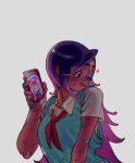  1girl absurdres bandaid bandaid_on_arm bandaid_on_face bandaid_on_finger bandaid_on_hand bandaid_on_nose black_eyes black_hair blush blush_stickers bruise bruised_eye collared_shirt commentary dark-skinned_female dark_skin forked_eyebrows grid_teeth grin hair_down highres holding holding_phone injury kengyou_lei long_hair manon_legrand multicolored_hair multiple_scars necktie official_alternate_costume official_alternate_hairstyle one_eye_closed phone pink_hair red_necktie scar scar_on_arm school_uniform shirt simple_background smile solo sparkle street_fighter street_fighter_6 two-tone_hair upper_body white_shirt yasmine_(outfit_2)_(street_fighter) yasmine_(street_fighter) 