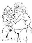 2026 5_fingers abs anthro anthrofied belly big_belly boxers_(clothing) clothing disney duo duragan eye_contact eye_scar facial_scar fangs felid fingers fur hair hand_on_belly hand_on_shoulder hi_res kovu_(the_lion_king) lion looking_at_another male male_anthro mammal mane monochrome navel open_mouth overweight overweight_anthro overweight_male pantherine scar simba_(the_lion_king) slightly_chubby slightly_chubby_anthro slightly_chubby_male speedo standing swimming_trunks swimwear tail teeth the_lion_king underwear whiskers