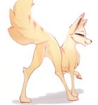 2025 anus blue_eyes brown_stripes butt canid canine canis cel_shading cheek_tuft countershading digital_drawing_(artwork) digital_media_(artwork) facial_tuft female female_feral feral fur fur_tuft genitals hi_res humanoid_genitalia humanoid_genitalia_on_feral humanoid_vulva humanoid_vulva_on_feral looking_at_viewer looking_back looking_back_at_viewer lunargent mammal multicolored_body multicolored_fur narrowed_eyes one_leg_up open_mouth open_smile pawpads pinup pose presenting presenting_anus presenting_hindquarters presenting_vulva quadruped raised_leg rear_view shaded sharp_teeth simple_background smile solo stripes teeth tuft two_tone_body two_tone_fur vulva white_background white_body white_countershading white_fur wolf y_anus yellow_body yellow_fur