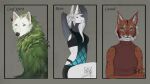 16:9 2022 anthro artist_logo artist_name black_clothing black_crop_top black_lips black_nose black_shirt black_topwear blue_eyes breasts brown_body brown_clothing brown_fur brown_sweater brown_topwear canid canine canis caraid_(character) character_name cheek_tuft claws clothed clothing countershade_face countershading crop_top crossed_arms digital_media_(artwork) digital_painting_(artwork) ear_tuft facial_tuft felid feline female finger_claws fingers front_view fur green_eyes grey_background grey_body grey_fur hair half-length_portrait halterneck hands_above_head hi_res inner_ear_fluff jackal jacktor jadedragoness lips logo lynx male mammal medium_breasts medium_hair mouth_closed painting_(artwork) pink_inner_ear pink_nose plant_spirit_(alectorfencer) pointy_ears portrait prick_ears renu shirt side_view simple_background skimpy sleeveless_sweater snaggle_tooth snout snout_from_the_front solo spirit spots stripes sweater text topwear tuft whiskers white_body white_countershading white_fur white_hair white_inner_ear_fluff widescreen wolf