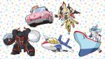  aircraft airplane arisa_(henkei_shoujo) armor battleship bra breasts cannon car chibi commentary_request fighter_jet haru_(henkei_shoujo) henkei_shoujo itsuki_(henkei_shoujo) mecha mechanical_arms military military_vehicle motor_vehicle nana_(henkei_shoujo) official_art panties pink_car rin_(henkei_shoujo) robot ship transformation underwear warship watercraft 