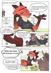 absurd_res anthro benjamin_clawhauser brown_body brown_fur butterfish8199 canid canine cheetah clothed clothing comic dialogue disney english_text equid equine eyebrows eyewear felid feline fingers fox fur gene_zebraxton gene_zebrowski grey_body grey_fur group hi_res hooved_fingers hooves male mammal motion_lines multicolored_body multicolored_fur nick_wilde orange_body orange_fur pawpads police police_uniform red_fox shirt striped_body striped_fur stripes suid suine sunglasses sus_(pig) t-shirt tail tan_body tan_fur text topwear true_fox truffler_(zootopia) tusks uniform white_body white_fur wild_boar zebra zootopia