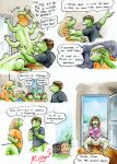 10_legs building cervelet comic crystal_(growing_troubles) dialogue english_text female greeting hi_res house inside lazuli_(growing_troubles) liz_(growing_troubles) male miles_(growing_troubles) multi_leg multi_limb scalie simon_(growing_troubles) taur text zillie_(growing_troubles)