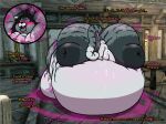 anthro belly bethesda_game_studios big_belly big_breasts big_butt bodily_fluids breasts butt felid female genital_fluids genitals hi_res huge_belly huge_breasts huge_butt hyper hyper_belly hyper_breasts hyper_butt hyper_inflation inflation khajiit lying lying_on_self mammal microsoft on_front plump_labia pussy_juice_on_belly sinflative skyrim solo the_elder_scrolls vaginal_fluids vulva