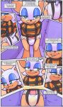 anthro bat blue_eyeshadow bodily_fluids clothed clothing comic diaper english_text eyelashes eyeshadow female genital_fluids green_eyes hi_res makeup mammal padded_room paddedulf restraints rouge_the_bat sega smile solo sonic_the_hedgehog_(series) straitjacket tail text unclean_diaper urine used_diaper wearing_diaper wet_diaper