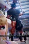 3d_(artwork) absurd_res anthro big_bulge big_penis bulge cartoon_network clothed clothing digital_media_(artwork) english_text female foster's_home_for_imaginary_friends frankie_foster genitals hi_res huge_bulge huge_penis human hyper hyper_genitalia hyper_penis lagomorph larger_male leporid macro magnetvox male mall mammal muscular muscular_male penis profanity rabbit size_difference smaller_female snapchat text