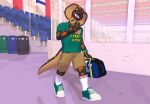 3d_(artwork) anthro black_body bottomwear bracelet briefs cargo_shorts clothing digital_media_(artwork) duffel_bag enchilada evening fangs footwear fruit_of_the_loom green_clothing green_eyes green_footwear green_shirt green_shoes green_sneakers green_t-shirt green_topwear hi_res ice_rink jaxon_(reggieigulas) jewelry jockington_jockeys knee_highs legwear male markings multicolored_bracelet orange_markings rainbow_bracelet rainbow_symbol recycling_bin reggieigulas reptile scalie shirt shoes shorts snake sneakers socks solo spots spotted_body stadium t-shirt tail teeth tighty_whities tongue tongue_out topwear trash_can underwear walking white_briefs white_clothing white_footwear white_socks white_underwear