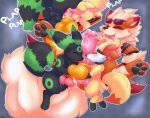 anal anal_penetration arcanine arkoh ball_fondling balls blush bodily_fluids chi_(mischiefmaster) cum cum_in_ass cum_inside double_anal double_penetration eeveelution eyewear eyewear_only fennekin feral feral_on_feral fondling generation_1_pokemon generation_2_pokemon generation_6_pokemon genital_fluids genitals goggles group group_sex hi_res leaking_cum licking male male/male nintendo nude oral paws penetration penile penis penis_lick plap pokemon pokemon_(species) sean_(17naeswolf) sex sky_the_umbreon_(pokemaniac00) sunglasses sunglasses_only tail threesome tongue tongue_out trio umbreon