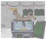 absurd_res animal_genitalia animal_penis anthro balls big_balls big_penis bodily_fluids cock_and_ball_torture english_text epididymis equid equine equine_genitalia equine_penis flaccid forced genital_fluids genital_torture genitals halter hi_res hooves hybrid infernal-buck laboratory laboratory_equipment leaking leaking_precum male mammal medical medical_fetish mule nude penis precum restrained restrained_arms saggy_balls science scientific_experiment scientific_instrument solo struggling tack text