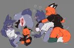 2024 anthro anthro_on_anthro anthro_penetrated anthro_penetrating anthro_penetrating_anthro anus balls bottomwear bottomwear_down butt butt_grab canid canine canis clothed clothing derpyfox_36 derpyfox_36_(fursona) domestic_dog duo female female_penetrated fox genitals gloves_(marking) grey_background hand_on_butt happy happy_sex looking_pleasured male male/female male_penetrating male_penetrating_female mammal markings mini_(puppy_in_space) pants pants_down partially_clothed penetration sex shirt simple_background tail topwear vulva