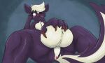 5:3 absurd_res anthro anus ball_fondling ball_tuft balls big_balls blush blush_lines cheek_tuft claws eyeliner facial_tuft fondling genitals hand_on_balls hi_res huge_balls looking_at_viewer makeup male mammal mephitid one_eye_closed razzle_(razzle_the_red) razzle_the_red skunk solo tuft wink winking_at_viewer