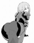 4:5 all_fours ambiguous_gender arched_back armor big_butt butt butt_focus clothed clothing ear_piercing ear_ring elf fully_clothed hi_res humanoid humanoid_pointy_ears knight miregeist monochrome pelvic_curtain piercing pointy_ears ring_piercing solo thick_thighs warrior wide_hips