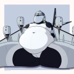 1:1 aeromorph aircraft airplane areola back_wings belly berkutmakesart big_belly big_breasts black_areola black_body black_nipples blue_eyes breasts charlie_(berkutmakesart) cockpit dark_areola dark_nipples digital_media_(artwork) female fin genitals hi_res jet jet_engine kawasaki kawasaki_p-1 living_aircraft living_machine living_vehicle looking_at_viewer low-angle_view machine metallic_body navel nipples non-mammal_nipples not_furry nude nude_female overweight overweight_female simple_background solo spread_legs spreading tail tail_fin thick_thighs vehicle vulva white_body wide_hips wings