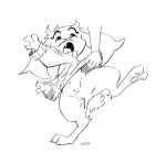 anthro assisted_exposure bagelcruncher cave_story clothed clothing clothing_lift disembodied_hand dripping_vulva female genitals hi_res humanoid lagomorph mammal mimiga monochrome questionable_consent solo sue_sakamoto surprised thick_thighs vulva