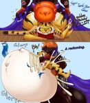 abdominal_bulge aluxious_(aluxsive) anal anal_penetration anthro anthro_penetrated arm_around_neck azalea_(guydude01) balls big_balls big_breasts big_butt big_penis bodily_fluids bouncing_balls bouncing_breasts breast_size_difference breasts butt butt_ripples canid canine canis clothed clothing comic cross-popping_vein cum cum_ballooning cum_in_ass cum_inflated_belly cum_inflation cum_inside digital_media_(artwork) dominant dominant_gynomorph dominant_intersex domination_loss duo english_text erection excessive_cum excessive_genital_fluids fangs female fur furniture genital_fluids genitals gesture glorp glowing glowing_eyes glowing_markings green_eyes guydude01 gynomorph gynomorph/female gynomorph_penetrating hair hi_res hyper hyper_inflation inflation intersex intersex/female intersex_penetrating knot knotted_penis leg_markings logo mammal markings multicolored_body multicolored_fur multicolored_hair nipples nude one_leg_up orange_eyes orange_penis penetration penile penis purple_markings raised_leg sex signature simple_background size_difference smaller_female smile submissive tail teeth text thick_thighs two_tone_legs vein veiny_penis wolf