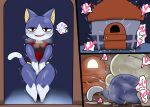 anal anal_orgasm anal_penetration anal_request animal_crossing anthro anthro_penetrated blue_body blue_ears blue_fur blue_tail blush blush_lines bodily_fluids bottomless building clothed clothing comic countershading covering covering_crotch cum cum_in_ass cum_inside dipstick_tail dry_anal_orgasm duo eagle_position ejaculation enigi09 felid feline from_front_position fur genital_fluids hands-free heart_symbol hi_res house human human_on_anthro human_penetrating human_penetrating_anthro interspecies light_body light_skin long_tail looking_pleasured male male/male male_on_bottom male_on_top male_penetrated male_penetrating male_penetrating_male mammal markings multicolored_body multicolored_fur nintendo obscured_sex on_bottom on_top orgasm penetration pictographics requesting rover_(animal_crossing) sex sex_request shirt shirt_only simultaneous_orgasms solo_focus tail tail_markings topwear topwear_only tremble_spikes two_tone_body two_tone_fur two_tone_tail white_body white_countershading white_fur white_tail yellow_inner_ear