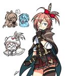  >_< 2girls ahoge alternate_hair_length_(longer) alternate_hairstyle belt blazer blue_eyes blush bow brown_belt brown_capelet brown_corset brown_gloves brown_skirt brown_thighhighs capelet chibi chibi_inset closed_eyes closed_mouth commentary corset cosplay dated doki_doki_literature_club doki_doki_literature_club_school_uniform emeruga eyelashes feather_hair_ornament feathers fingerless_gloves gloves hair_bow hair_ornament highres hololive hololive_english hood hood_down hood_up hooded_capelet jacket long_hair multiple_girls multiple_views nanashi_mumei nanashi_mumei_(1st_costume) nanashi_mumei_(cosplay) neck_ribbon one_eye_closed open_mouth pink_hair ponytail red_bow red_ribbon ribbon sayori_(doki_doki_literature_club) school_uniform shared_speech_bubble shirt short_hair signature simple_background single_thighhigh skirt smile speech_bubble teeth thigh_strap thighhighs upper_teeth_only virtual_youtuber white_background white_shirt 