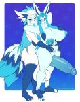 anthro areola balls berruchan big_balls big_breasts big_penis biped breasts claws crossover digital_media_(artwork) duo eeveelution erection feet female female_anthro foxcicle generation_4_pokemon genitals glaceon glans huge_balls huge_breasts huge_penis hyper hyper_balls hyper_breasts hyper_genitalia hyper_penis looking_at_viewer male male_anthro nintendo nipples nude nude_anthro nude_female nude_male pal_(species) palmorph palworld penis penis_between_thighs plantigrade pocketpair pokemon pokemon_(species) pokemorph scrotum_flap smile smiling_at_viewer standing toes vulva