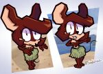absurd_res anthro beach breasts brown_body brown_fur brown_hair buckteeth clothed clothing coconut coconut_bra dancing digital_media_(artwork) drupe_(fruit) feet female fingers food fruit fur grass_skirt hair hi_res high-angle_view hula hula_dancer looking_at_viewer mammal maria_o'brown mouse murid murine outside plant rodent sand seaside sky smellslikebuter smile solo tail teeth thick_thighs toes water