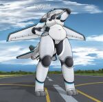 aeromorph aircraft airfield airplane anthro areola back_wings belly berkutmakesart big_belly black_areola black_nipples breasts cloud cockpit dark_areola dark_nipples digital_media_(artwork) f-14 f-14_tomcat female fin genitals hi_res jet jet_engine living_aircraft living_machine living_vehicle looking_at_viewer machine metallic_body navel nipples non-mammal_nipples not_furry nude nude_anthro nude_female outside overweight overweight_anthro overweight_female sky solo tail tail_fin thick_thighs vehicle vulva white_body wide_hips wings