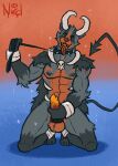 2026 abs animal_genitalia animal_penis anthro areola balls barbell_piercing black_collar brown_body brown_fur canine_genitalia canine_penis collar ear_piercing ear_stud english_description erection eyebrow_barbell eyebrow_piercing facial_piercing fur generation_2_pokemon generation_3_pokemon genitals gloves_(marking) grey_body grey_fur hand_on_own_penis hand_on_penis hi_res horn houndoom hybrid kneeling knot knotted_penis leash leash_pull leashed_collar leg_markings looking_at_viewer male markings masturbation mightyena muscular muscular_anthro muscular_male navel nintendo nipple_barbell nipple_piercing nipples nordicecream nude_anthro nude_male penile penile_masturbation penis piercing pokemon pokemon_(species) red_areola red_nipples red_nose skull_accessory socks_(marking) solo spade_tail sparkles spiked_collar spikes tail thin_tail tongue tongue_out tongue_piercing tongue_stud wearing_collar yellow_sclera