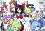  6+girls :d ;d ^_^ absurdres ahoge apron ascot bat_wings battery_indicator beret bing_jing_de_bing_wu black_bow black_dress black_hat black_ribbon black_vest blonde_hair blue_bow blue_dress blue_eyes blue_hair blush bow braid brown_hair chair chinese_commentary cirno closed_eyes closed_mouth collared_shirt commentary_request crescent crescent_hat_ornament crossed_arms crystal crystal_wings daiyousei demon_wings detached_sleeves dress embodiment_of_scarlet_devil flandre_scarlet frilled_shirt_collar frills green_bow green_eyes green_hair green_hat green_vest grey_hair hair_bow hair_ribbon hair_tubes hakurei_reimu hat hat_bow hat_ornament hat_ribbon head_wings heart heart_hands heart_hands_duo highres hong_meiling izayoi_sakuya kirisame_marisa koakuma long_hair looking_at_viewer maid maid_headdress mob_cap multicolored_wings multiple_girls neck_ribbon necktie official_alternate_costume on_chair one_eye_closed open_mouth patchouli_knowledge pinafore_dress pink_hat pink_shirt pointy_ears puffy_short_sleeves puffy_sleeves purple_eyes purple_hair recording red_ascot red_bow red_eyes red_hair red_necktie red_ribbon red_skirt red_vest remilia_scarlet ribbon ribbon-trimmed_sleeves ribbon_trim rumia shirt short_sleeves side_braid single_braid skirt skirt_set sleeveless sleeveless_dress smile star_(symbol) star_hat_ornament striped_clothes striped_dress thumbs_up touhou twin_braids v vertical-striped_clothes vertical-striped_dress vest viewfinder waist_apron white_apron white_bow white_hat white_shirt wings witch_hat yellow_ascot yellow_bow yellow_eyes 
