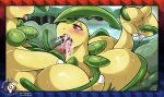 absurd_res anus bayleef blush bodily_fluids border butt cum cum_drip cum_in_mouth cum_inside cum_on_chin cum_on_face cum_on_own_penis cum_on_penis cum_on_self cum_string cumshot cumshot_in_mouth dripping duo ejaculation elemental_creature female feral flora_fauna forest forest_background generation_2_pokemon genital_fluids genitals hi_res looking_pleasured male male/female narrowed_eyes nintendo open_mouth outside outside_sex penetration penis pink_penis pink_vulva plant pokemon pokemon_(species) pond quadruped red_eyes scalie sex short_tail shrub signature spicykiwi sweat sweatdrop sweaty_butt tail tapering_penis tentacles text tongue tongue_out tree url vaginal vaginal_fluid_splatter vaginal_fluids vaginal_penetration vine_tentacles vinejob vulva water watermark yellow_body