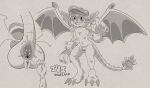 2026 3_toes 5_fingers after_anal aged_down anthro anus back_wings bangs big_anus big_feet big_hands black_text breasts clothing deadlock_(game) disembodied_hand dogma duo english_text facial_piercing featureless_breasts feet female female_anthro female_focus fingers gargoyle genitals gesture greyscale hair hat hat_only headgear headgear_only headwear headwear_only hi_res huge_anus humanoid_genitalia humanoid_vulva ivy_(deadlock) membrane_(anatomy) membranous_wings monochrome mostly_nude mostly_nude_anthro mostly_nude_female multiple_images nose_piercing nose_ring notched_ear open_mouth open_smile piercing pupils raised_tail ring_piercing septum_piercing septum_ring sharp_teeth short_hair slit_pupils small_breasts smile solo solo_focus spiked_tail spikes spikes_(anatomy) standing tail teeth text toes tongue tusks valve vulva waving wings