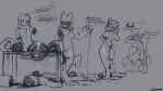 16:9 2_missing_limbs 4_missing_limbs amputation amputee anthro blood bodily_fluids breasts buizel butt canid canine dialogue disability docked_tail english_text female fox generation_1_pokemon generation_4_pokemon generation_5_pokemon genitals gore gore_focus group hi_res lucario mammal missing_all_arms missing_all_limbs monochrome nintendo nipples pnklopunny pokemon pokemon_(species) pokemorph quadruple_amputee saw severed_body_part severed_limb short_tail tail text tools vulpix vulva widescreen zoroark
