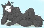 anthro black_body black_fur black_sclera bone bone_mask canid canine canis changed_(video_game) claws finger_claws fur hi_res looking_at_viewer male mammal mask puro_(changed) raimuoekaki skull skull_mask solo toe_claws wolf