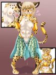 3:4 absurd_res after_transformation anatomically_correct anatomically_correct_genitalia anatomically_correct_vulva animal_genitalia animal_vulva anthro blonde_hair bodily_fluids bracelet breasts cheetah collar countershade_fur countershading digitigrade felid feline feline_genitalia feline_vulva female fur gender_transformation genital_fluids genitals hair handpaw harem_jewelry harem_outfit hi_res jewelry loss_of_dexterity mammal masturbation mtf_transformation multi_nipple nipple_chain nipple_piercing nipples noinoirerda non-dextrus_anthro pawpads paws piercing semi-anthro solo species_transformation spots tail transformation vaginal_fluids vulva yellow_body yellow_fur