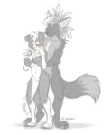 2026 4_toes 5_fingers anthro black_body black_fur black_nose blush border_collie canid canine canis chest_grab claws collie countershade_face countershade_paws countershade_torso countershading crossgender domestic_dog duo feet female fingers floppy_ears fluffy fluffy_tail folded_ears fur grabbing_from_behind haurbus head_tuft herding_dog hi_res magic male male/female mammal monochrome nicnak044 pastoral_dog paws pointy_ears ren_collie sheepdog signature simple_background sketch spell standing tail toes transformation tuft white_background white_body white_fur