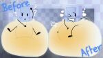 absurd_res battle_for_dream_island big_diaper bodily_fluids confusion diaper female genital_fluids hand_on_diaper hand_on_forehead heart_symbol hi_res inanimate_object liy_(bfdi) looking_pleasured object_shows question_mark satisfied satisfied_look softybnuny solo time_skip touching_diaper unclean_diaper urine used_diaper wet_diaper