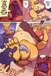 4_fingers 4_toes 5_fingers 5_panel_comic accidental_vore anal anal_penetration anal_vore anthro anthro_pred anthro_prey anus areola areola_outline areola_slip balls bed belly big_areola big_balls big_belly big_breasts big_butt big_nipples big_penis big_tail black_sclera black_text body_in_anus bottomless bottomless_anthro bottomless_gynomorph bottomless_intersex bra bra_only breasts busty_boy_(lore) butt clothed clothing comic crossdressing dialogue digital_media_(artwork) dragon duo ellipsis english_text erection feet fingers foot_on_butt foreskin furniture genitals gynomorph gynomorph/male gynomorph_pred hair hi_res huge_balls huge_breasts huge_butt huge_nipples huge_penis humanoid_genitalia humanoid_penis hyper hyper_balls hyper_genitalia hyper_penis intersex intersex/male intersex_pred jorlus kalnareff larger_gynomorph larger_intersex male male_(lore) mostly_nude_anthro mostly_nude_gynomorph mythological_creature mythological_scalie mythology navel nipple_outline nipples non-mammal_breasts non-mammal_nipples nude nude_anthro nude_male on_bed open_mouth overweight overweight_gynomorph overweight_intersex partially_retracted_foreskin penetration penis purple_body rodon scalie size_difference slipping smaller_male speech_bubble tail text thick_thighs tight_clothing toes topwear topwear_only underwear underwear_only vore wide_hips yellow_balls yellow_body yellow_penis