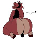 anthro anus backsack balls balls_in_underwear bedroom_eyes big_butt biped butt digital_media_(artwork) eyewear feet genitals glasses halo hi_res horn huge_butt hyper hyper_butt kneeling kobold looking_at_viewer looking_back looking_back_at_viewer male male_anthro muscular muscular_arms narrowed_eyes rear_view scalie seductive soles tail toumie_(artist) wearing_glasses