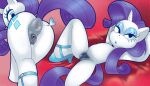 1_horn 2026 anthro anthrofied anus blue_clothing blue_eyelids blue_eyes blue_footwear blue_lips blue_shoes butt clothing cutie_mark dogma equid equine equine_anus eyelashes female female_anthro flat_chested footwear footwear_only friendship_is_magic fur genitals glistening glistening_eyes grey_anus grey_vulva hair hairy_vulva hands_behind_head hasbro heart_symbol hi_res high_heels hooves horn humanoid_genitalia humanoid_vulva lips long_hair lying mammal markings mole_(marking) mole_on_butt mostly_nude my_little_pony mythological_creature mythological_equine mythology on_back pubes puffy_anus pupil purple_hair purple_pubes purple_tail rarity_(mlp) semi-anthro shoes shoes_only solo tail unicorn unicorn_horn vulva white_body white_fur white_horn