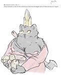 anthro areola axe black_body black_fur breasts clothing cult_of_the_lamb domestic_cat english_text exposed_breasts felid feline felis female forneus_(cult_of_the_lamb) fur holding_log holding_object log mammal massive_monster_(studio) nipples pink_areola pink_nipples red_clothing simple_background solo text tongue tongue_out welcometaco white_background wood yellow_eyes