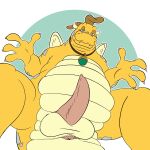 1:1 4_fingers absurd_res animal_genitalia animal_penis anthro anus aroused aroused_male aroused_smile badge black_eyes blue_sclera bob-jiggles dragon dragon_tales elder elderly_anthro elderly_male erection fingers genitals hair half-closed_eyes hands_open hi_res horn jewelry looking_at_viewer looking_down looking_down_at_viewer male mythological_creature mythological_scalie mythology narrowed_eyes necklace pbs penis presenting presenting_anus presenting_balls presenting_penis pupils quetzal_(dragon_tales) scales scalie sesame_workshop simple_background slightly_chubby slightly_chubby_anthro slightly_chubby_male slit_penis smile smiling_at_viewer solo sony_corporation sony_pictures spread_legs spreading tail teacher upward_angle wings yellow_body yellow_scales yellow_wings