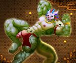 567wzh abs anthro biceps big_muscles big_pecs bone bone_mask bottomwear clothing genitals glans hi_res huge_pecs lihzahrd lizard lizardman loincloth male mask muscular muscular_anthro muscular_male nipples non-mammal_nipples pecs penis reptile scalie skull skull_mask solo striped_body striped_skin stripes tail terraria witch_doctor_(terraria)