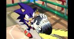 anthro black_eyes black_nose blue_body blue_ears blue_hair blue_quills blue_tail classic_sonic classic_sonic_(universe) clenched_teeth clone clothing countershading duo eulipotyphlan fight fighting_ring footwear gloves hair handwear hedgehog kolsan male mammal multicolored_clothing multicolored_footwear multicolored_shoes quills_(anatomy) red_clothing red_footwear red_shoes rolling sega shoes short_tail sonic_the_fighters sonic_the_hedgehog sonic_the_hedgehog_(series) spin_dash tail tan_body tan_countershading tan_inner_ear tan_skin teeth two_tone_clothing two_tone_footwear two_tone_shoes white_clothing white_footwear white_gloves white_handwear white_shoes