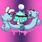 1:1 abstract_background ambiguous_gender anus backsack balls bedroom_eyes big_penis blush blushing_profusely bodily_fluids boo_(mario) bow_tie bunny_ears_headband cat_ear_headband covering covering_face cuff_(restraint) eyewear genital_fluids genitals ghost ghost_tail giggling glasses group gynomorph gynomorph/ambiguous gynomorph/gynomorph halo huge_penis humanoid_genitalia hyper hyper_genitalia hyper_penis indirect_incest_(lore) intersex intersex/ambiguous intersex/intersex lahla_(mario) leaking_precum magik_woman mario_bros narrowed_eyes nintendo nonbinary_(lore) open_mouth orb peeka_(mario) penis precum restraints seductive self_insert sibling_(lore) single_fang sister_(lore) sisters_(lore) sphere_creature spirit surrounded trio wicke_(magik_woman) wrist_cuffs