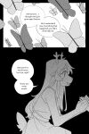 2025 2:3 absurd_res ambient_arthropod ambient_butterfly ambient_insect ambiguous_gender ambiguous_human anthro antlers biped clothed clothing comic deer deltarune dialogue digital_drawing_(artwork) digital_media_(artwork) duo english_text female female/ambiguous female_anthro goomyloid hair hi_res hooves horn human kris_dreemurr long_hair mammal monochrome new_world_deer noelle_holiday nonbinary_(lore) short_hair solo_focus speech_bubble text undertale_(series) unguligrade weird_route