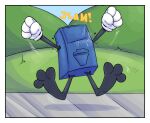 3_toes 4_fingers absurd_res ailurid anthro big_feet border cartoon_gloves cartoon_physics clothing comic feet fingers gloves handwear hi_res mailbox male mammal paws red_panda slapstick slapstick_humor soles solo supersneslewd toes toony wearing_gloves white_border zippy_(supersneslewd)